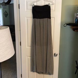 Strapless Maxi dress with knee length under slip